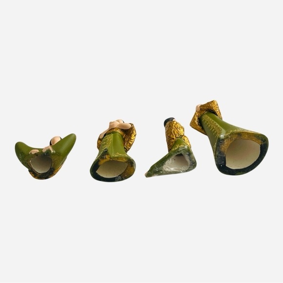 Ecuadorean Gift Ceramic Praying Dolls in colors of green, gold. 13”, 9”, 7”, 5” - Picture 6 of 9